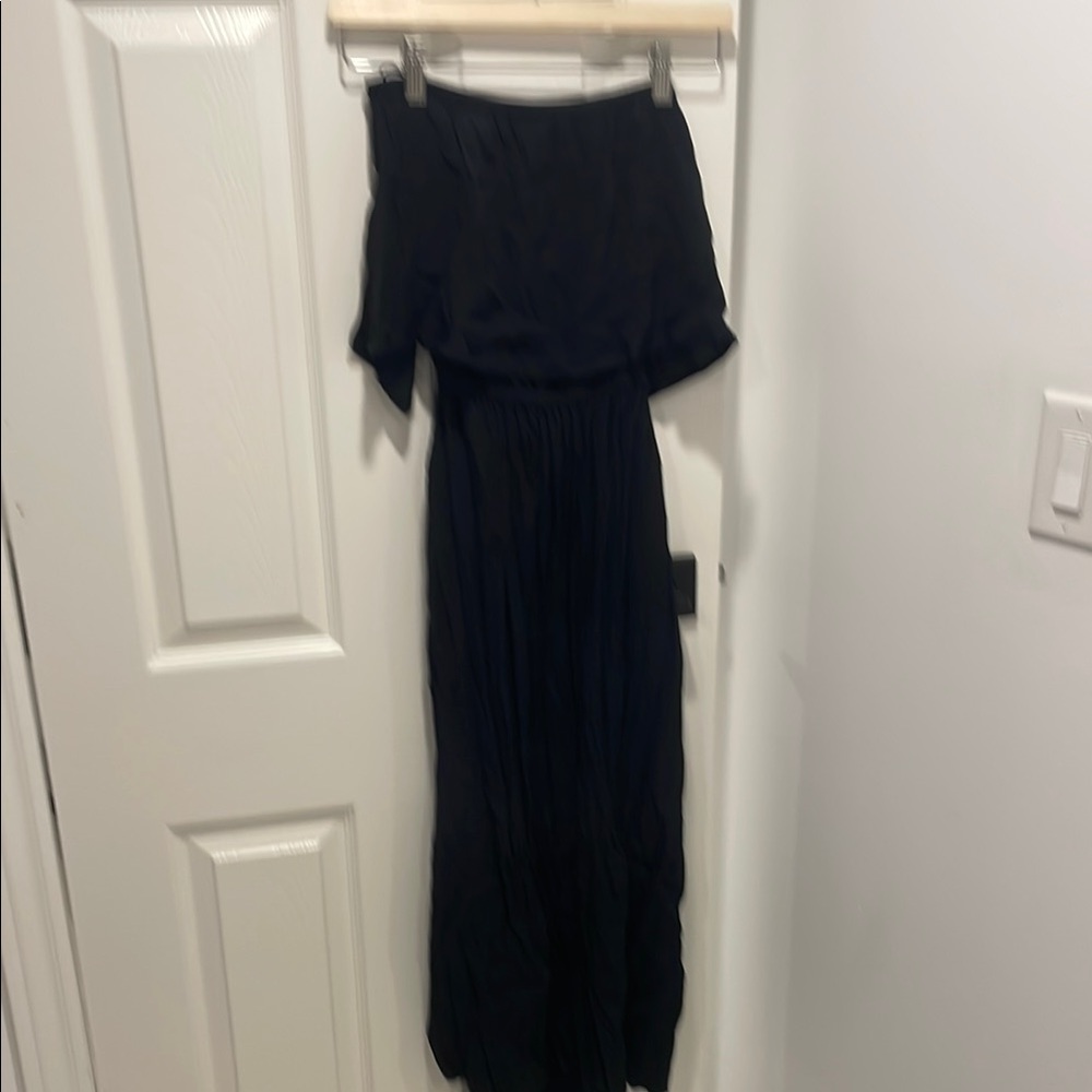 GAP Black Ruffled strapless Cocktail Gown